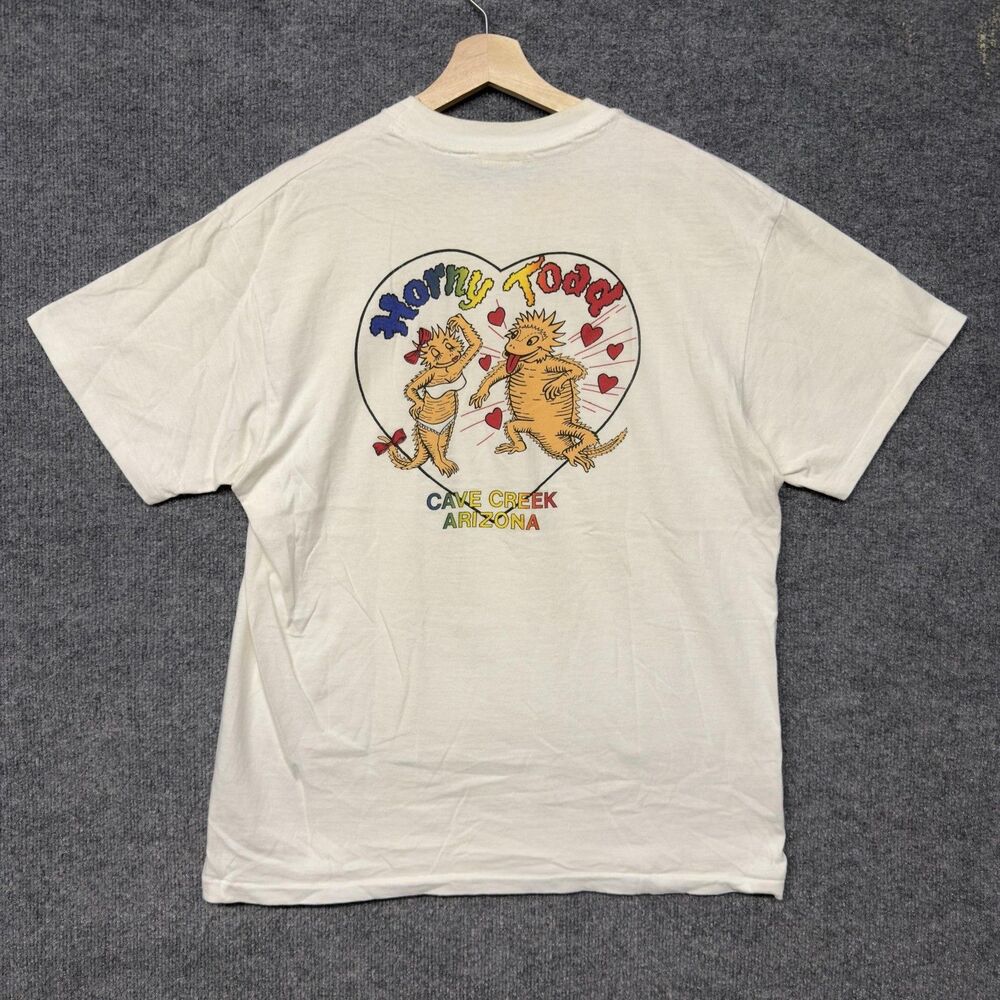 Vintage Horny Toad Cave Creek Arizona T Shirt Mens L Graphic Single Stitch Funny